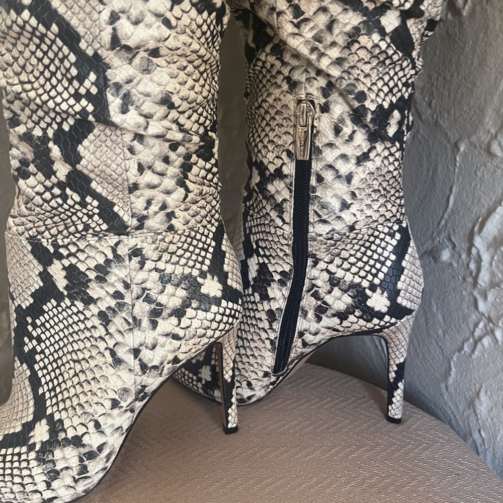 Vince Camuto Snakeskin Pattern Over Knee-High Boots - Picture 4 of 5